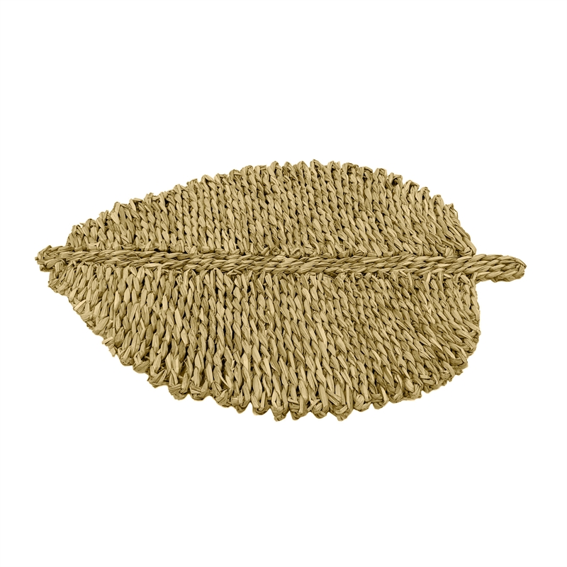 Maklaine Transitional Leaf Natural Seagrass Placemat - Set of 4