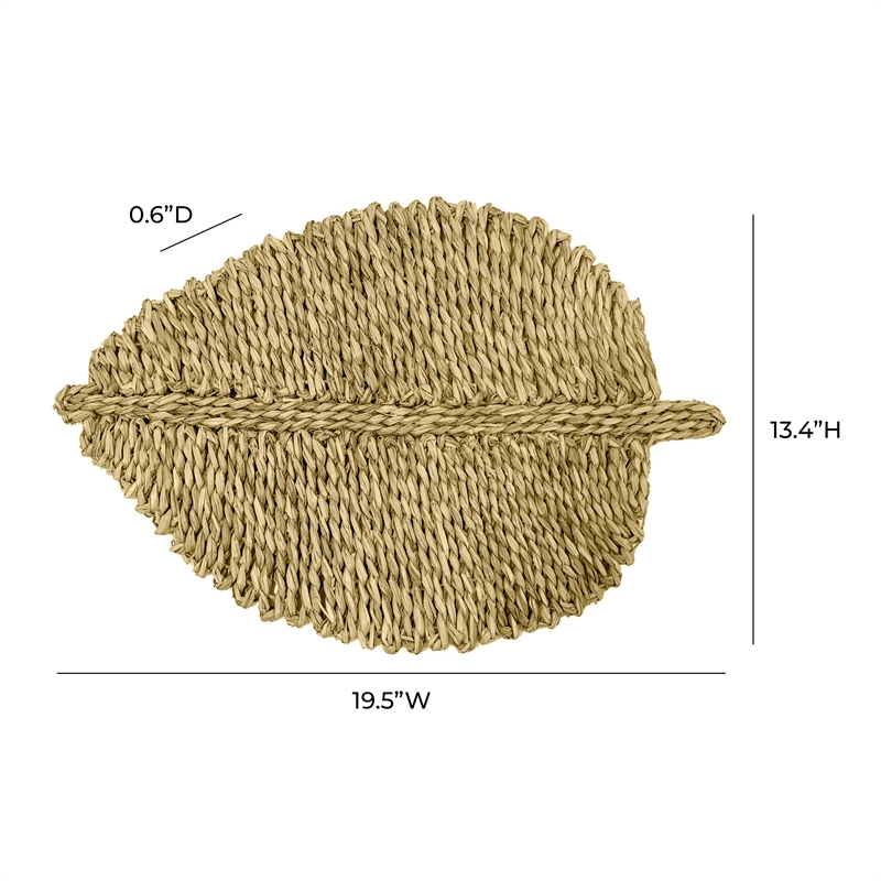 Maklaine Transitional Leaf Natural Seagrass Placemat - Set of 4