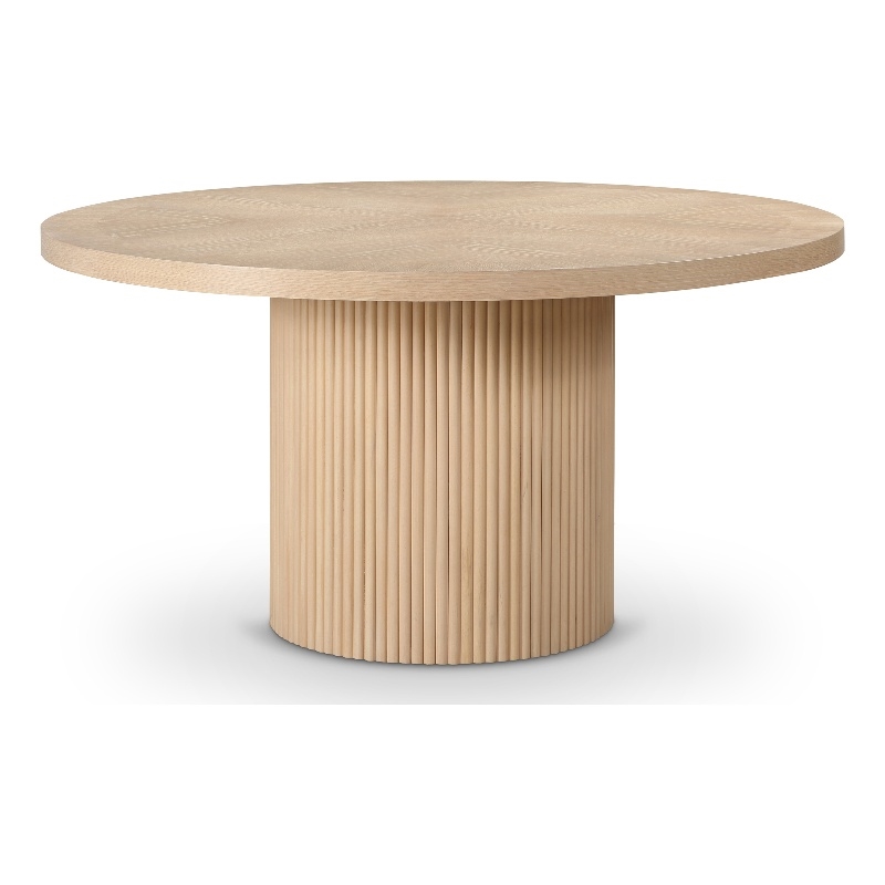 Maklaine Contemporary Natural Beech Wood and Veneer Dining Table