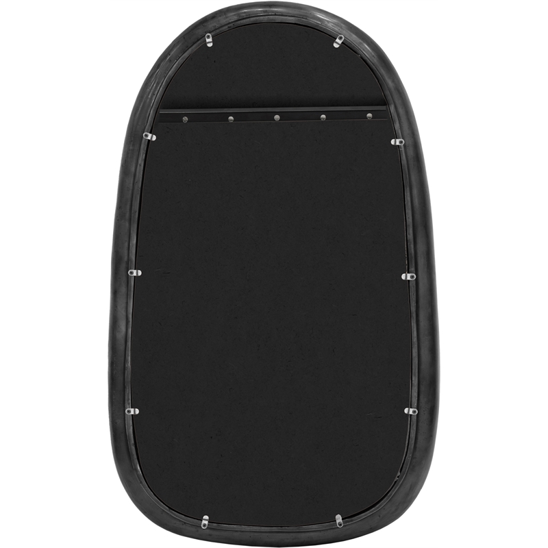 Maklaine Contemporary Aluminum Metal Frame Glass Black Mirror