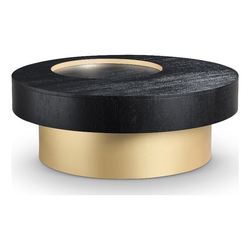Maklaine Modern / Contemporary Rich Black Finish Coffee Table