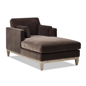 Maklaine 65&quot Modern Farmhouse Chaise Lounge Chair Deep Brown