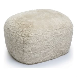 Maklaine Modern / Contemporary Natural Vegan Shearling Ottoman