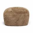 Maklaine Modern / Contemporary Dark Taupe Vegan Shearling Ottoman