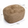 Maklaine Modern / Contemporary Dark Taupe Vegan Shearling Ottoman