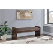Maklaine Modern / Contemporary Brown Velour Fur Fabric Bench