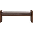 Maklaine Modern / Contemporary Brown Velour Fur Fabric Bench