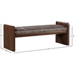 Maklaine Modern / Contemporary Brown Velour Fur Fabric Bench