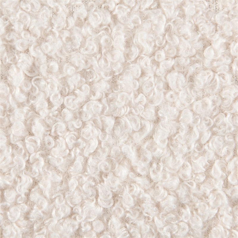 Maklaine Modern / Contemporary Soft Plush Cream Fabric King Bed