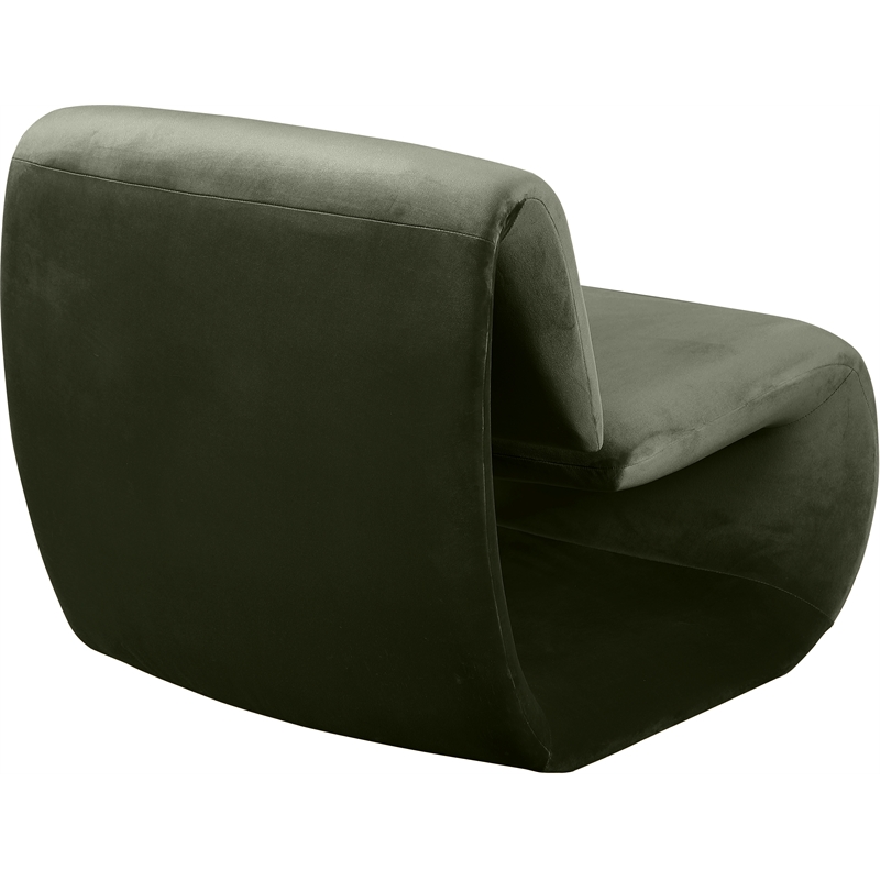 Maklaine Modern / Contemporary Green Finish Velvet Accent Chair