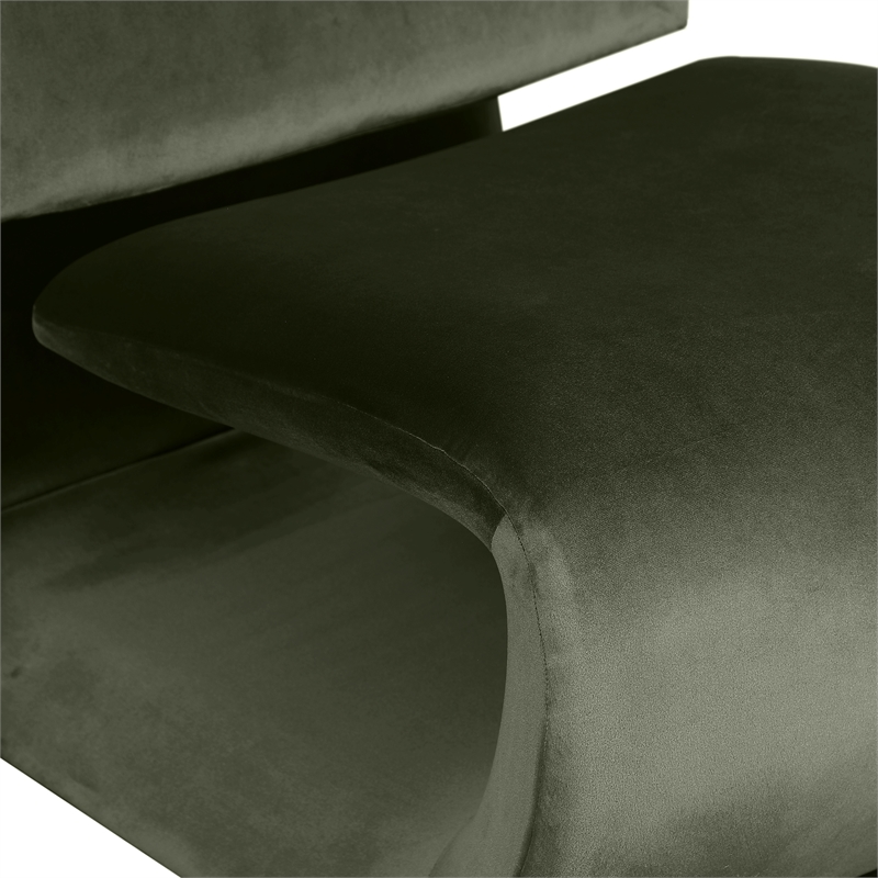 Maklaine Modern / Contemporary Green Finish Velvet Accent Chair