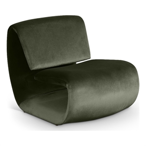 Maklaine Modern / Contemporary Green Finish Velvet Accent Chair