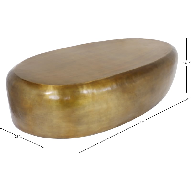 Maklaine Modern / Contemporary Gold Finish Aluminum Coffee Table