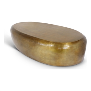 Maklaine Modern / Contemporary Gold Finish Aluminum Coffee Table