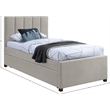 Maklaine Contemporary Beige Linen Textured Fabric Twin Trundle Bed