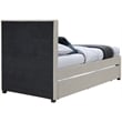 Maklaine Contemporary Beige Linen Textured Fabric Twin Trundle Bed