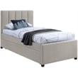 Maklaine Contemporary Beige Linen Textured Fabric Twin Trundle Bed