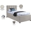 Maklaine Contemporary Beige Linen Textured Fabric Twin Trundle Bed