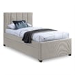 Maklaine Contemporary Beige Linen Textured Fabric Twin Trundle Bed