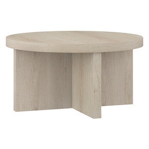 Maklaine Engineered Wood Contemporary 33&quot Alder White MDF Coffee Table