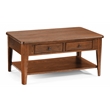 Maklaine Contemporary Solid Wood Condo Cocktail Table in Walnut Finish