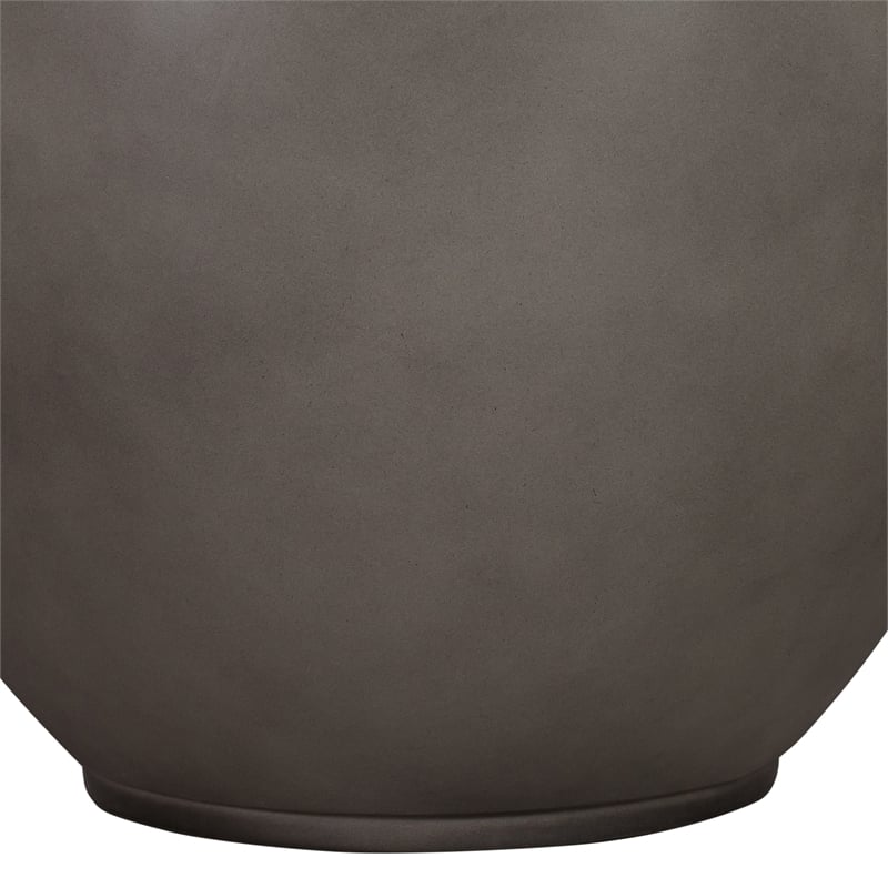 Maklaine Contemporary Large Indoor or Outdoor Planter in Gray Concrete