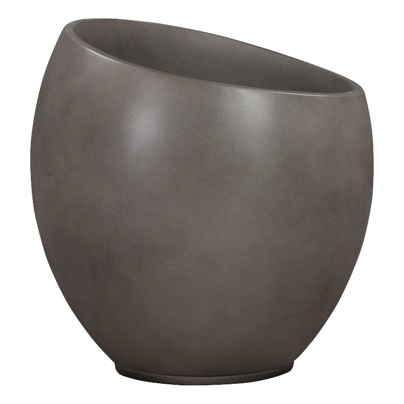 Maklaine Contemporary Large Indoor or Outdoor Planter in Gray Concrete