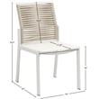 Maklaine Contemporary Cream Rope Fabric Outdoor Patio Dining Side Chair