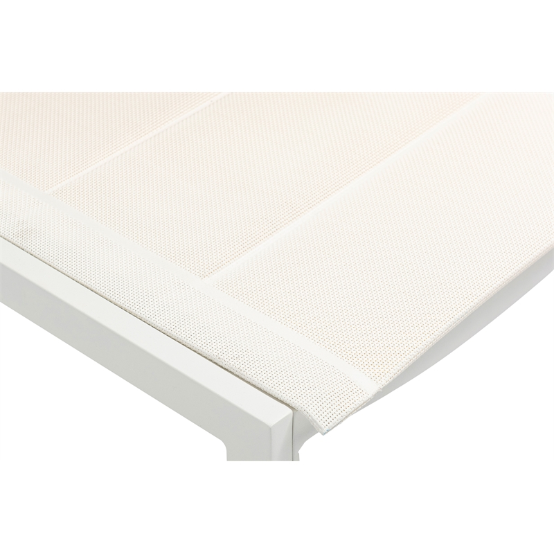 Maklaine Contemporary Cream Rope Fabric Outdoor Patio Dining Side Chair