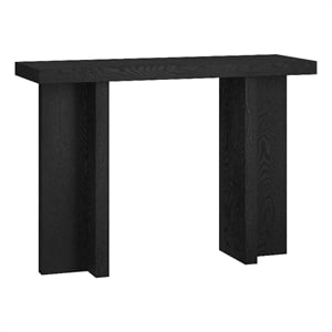 Maklaine Engineered Wood Contemporary 42&quot Black Grain MDF Console Table