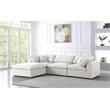 Maklaine Contemporary Cream Durable Linen Fabric Modular Sectional