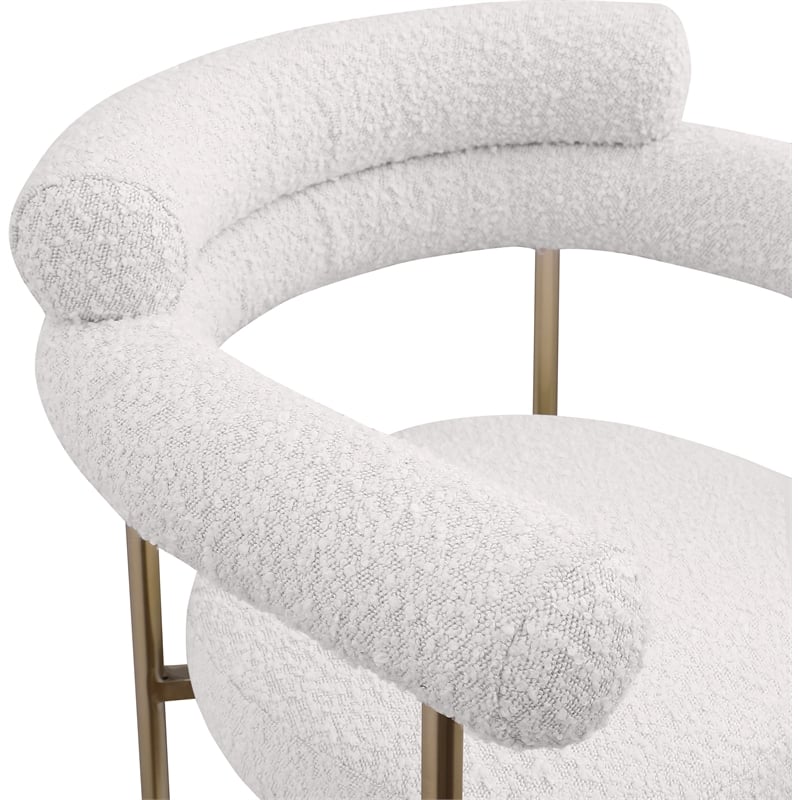 Maklaine Contemporary Cream Boucle Fabric Counter Stool (Set of 2)