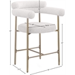 Maklaine Contemporary Cream Boucle Fabric Counter Stool (Set of 2)
