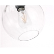 Maklaine Transitional 1-Light Metal & Glass Pendant in Black/Clear