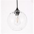 Maklaine Transitional 1-Light Metal & Glass Pendant in Black/Clear
