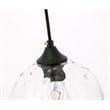 Maklaine Transitional 1-Light Metal & Glass Pendant in Black/Clear