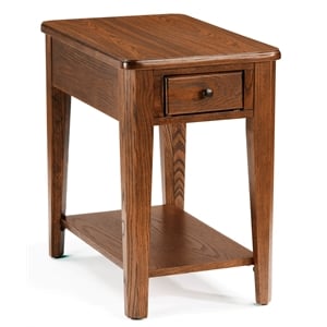 Maklaine Contemporary Solid Wood Chair Side Table in Walnut Finish