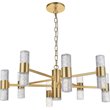 Maklaine Contemporary 2 Tier 17 Light Clear LED Chandelier in Gold