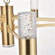 Maklaine Contemporary 2 Tier 17 Light Clear LED Chandelier in Gold
