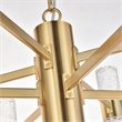 Maklaine Contemporary 2 Tier 17 Light Clear LED Chandelier in Gold