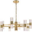 Maklaine Contemporary 2 Tier 17 Light Clear LED Chandelier in Gold