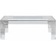 Maklaine Contemporary Rectangular Glass Top Coffee Table in Chrome