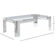 Maklaine Contemporary Rectangular Glass Top Coffee Table in Chrome