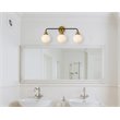 Maklaine Transitional 3-Light Metal Bath Sconce in Black and Brass