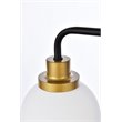Maklaine Transitional 3-Light Metal Bath Sconce in Black and Brass