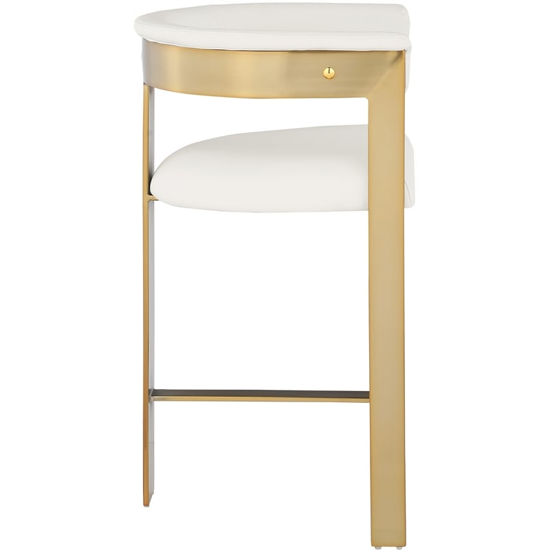 Maklaine Contemporary Cream Vegan Leather Counter Stool (Set of 2)