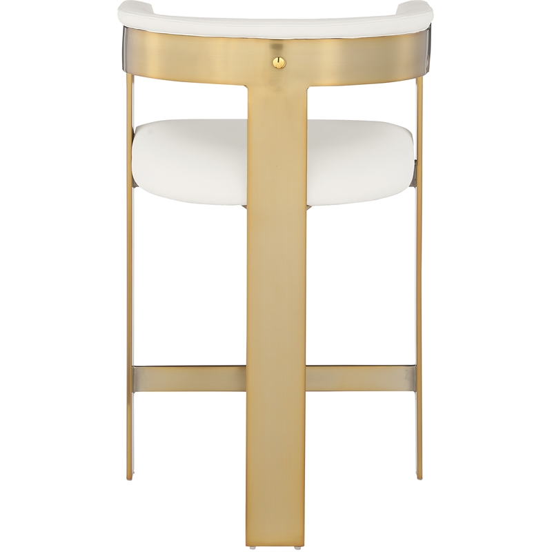 Maklaine Contemporary Cream Vegan Leather Counter Stool (Set of 2)