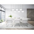 Maklaine Mid-Century 7-Light Metal & Glass Pendant in Chrome/Clear