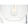 Maklaine Mid-Century 7-Light Metal & Glass Pendant in Chrome/Clear