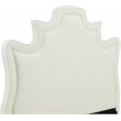 Maklaine Velvet Cream Queen Bed Rectangular Sculpted Headboard 63.8